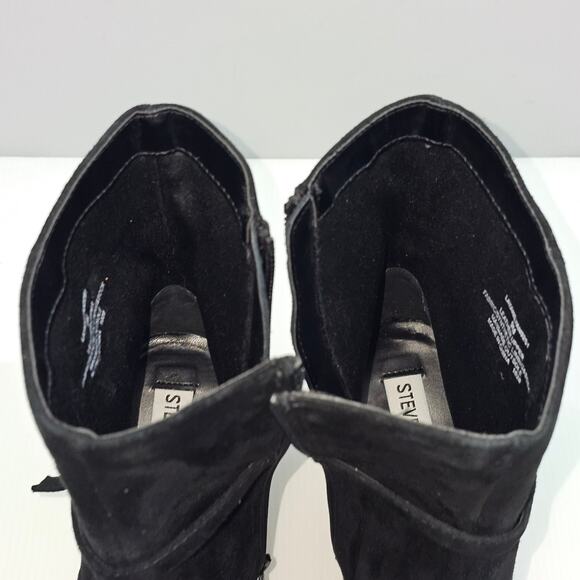 Steve Madden Layan Ankle Boot Womens 9 Black Suede Pointed Toe Kitten Heel NEW - Picture 9 of 14